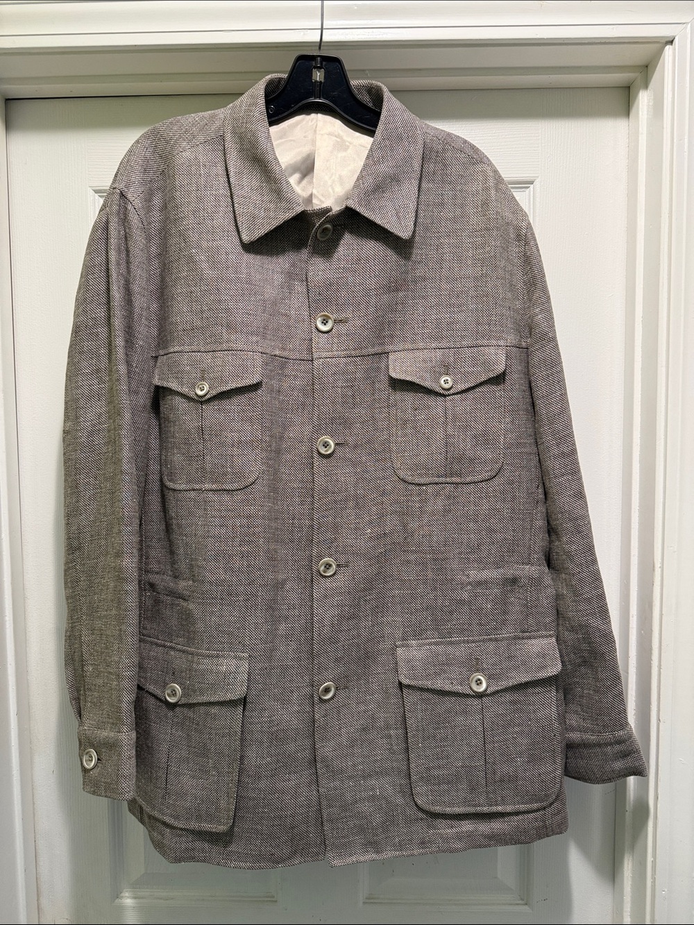 NWT Bullock & Jones Luxury Safari Field Jacket Linen Wool 44R